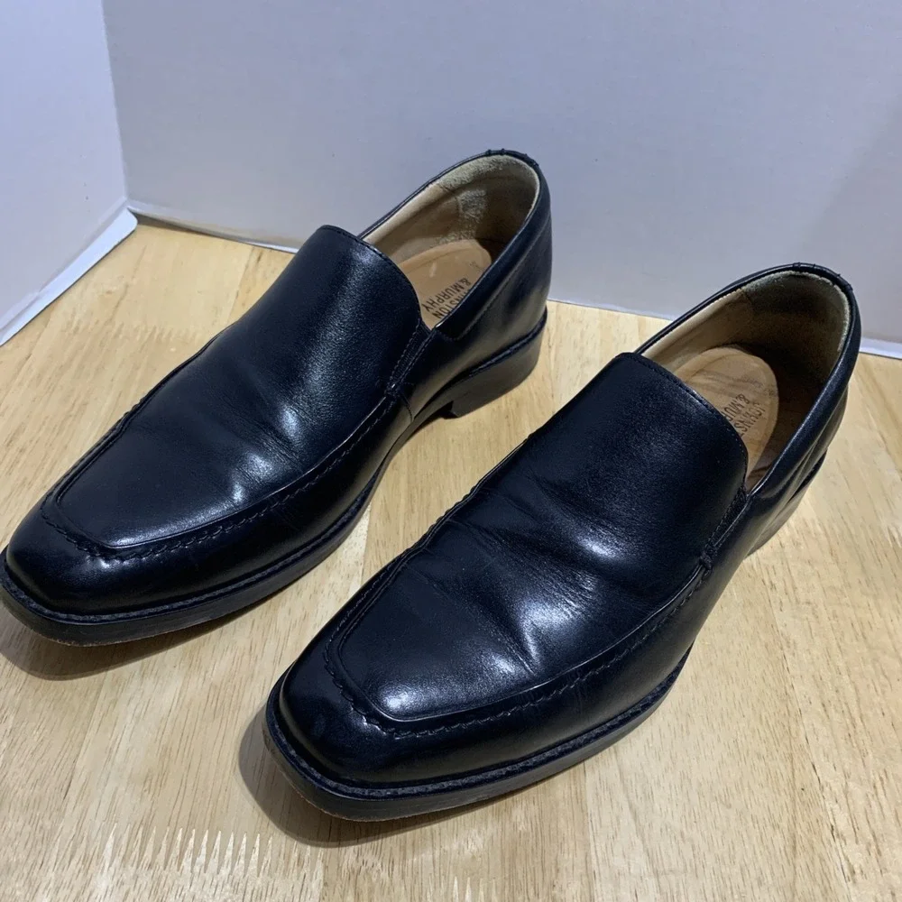 Johnston & Murphy Feldon Venetian Dress Shoes Size 8M Black Shoe Trees